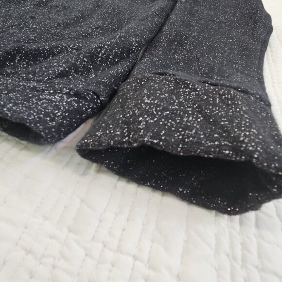 Lord & Taylor Bridged V-Neck Metallic Thread Sweater Women's L Black Silver EUC - Picture 2 of 13